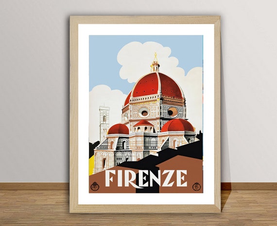 Firenze Florence Italy Vintage Travel Poster