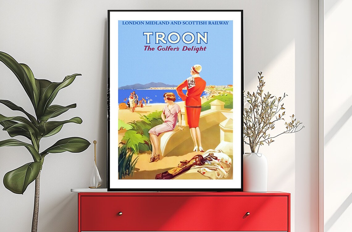 Troon Scotland The Golfers Delight Beach Railway Vintage Travel Poster - Image 2