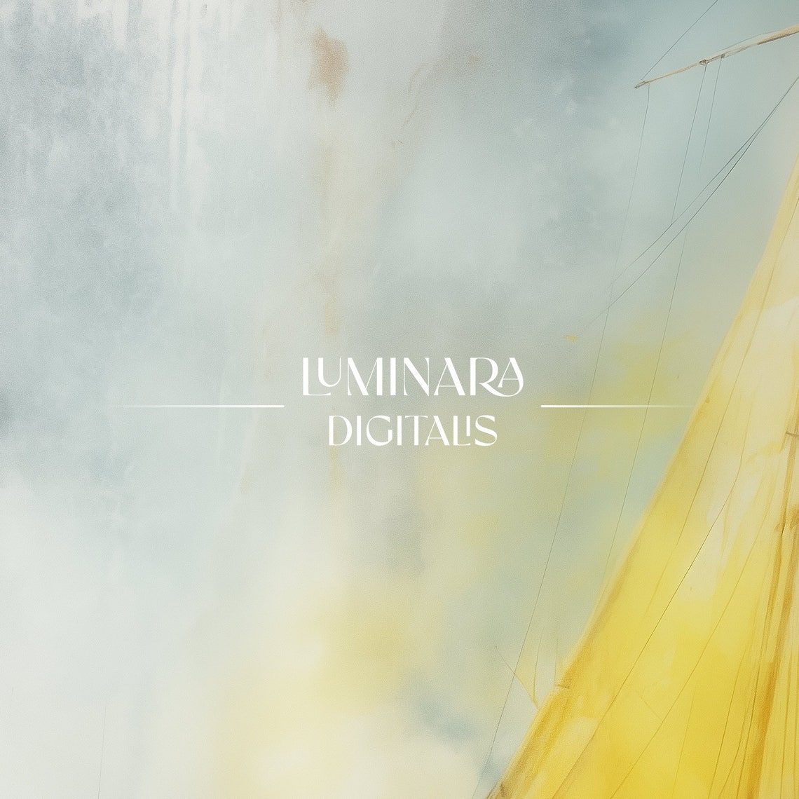 Dreamlike Sailboat With A Glowing Golden Sail Watercolor Print - Image 3