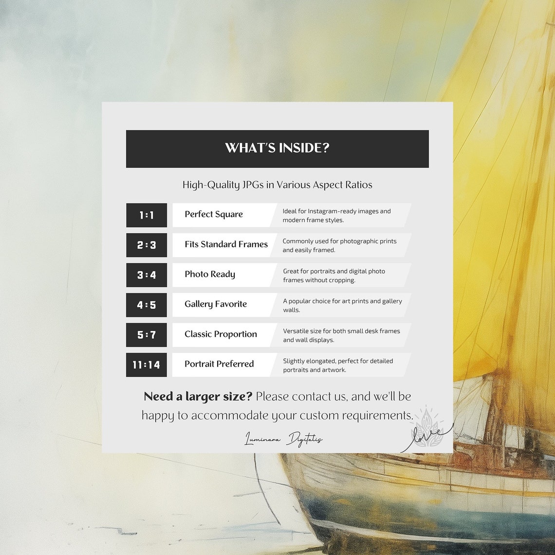 Dreamlike Sailboat With A Glowing Golden Sail Watercolor Print - Image 2