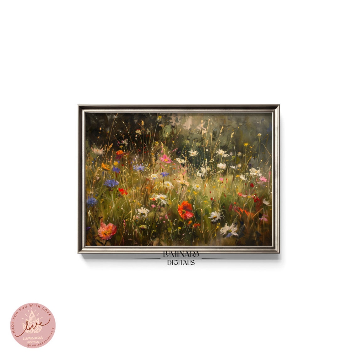 Dense Summer Wildflower Meadow Bursting With Colorful Blooms Print - Image 5