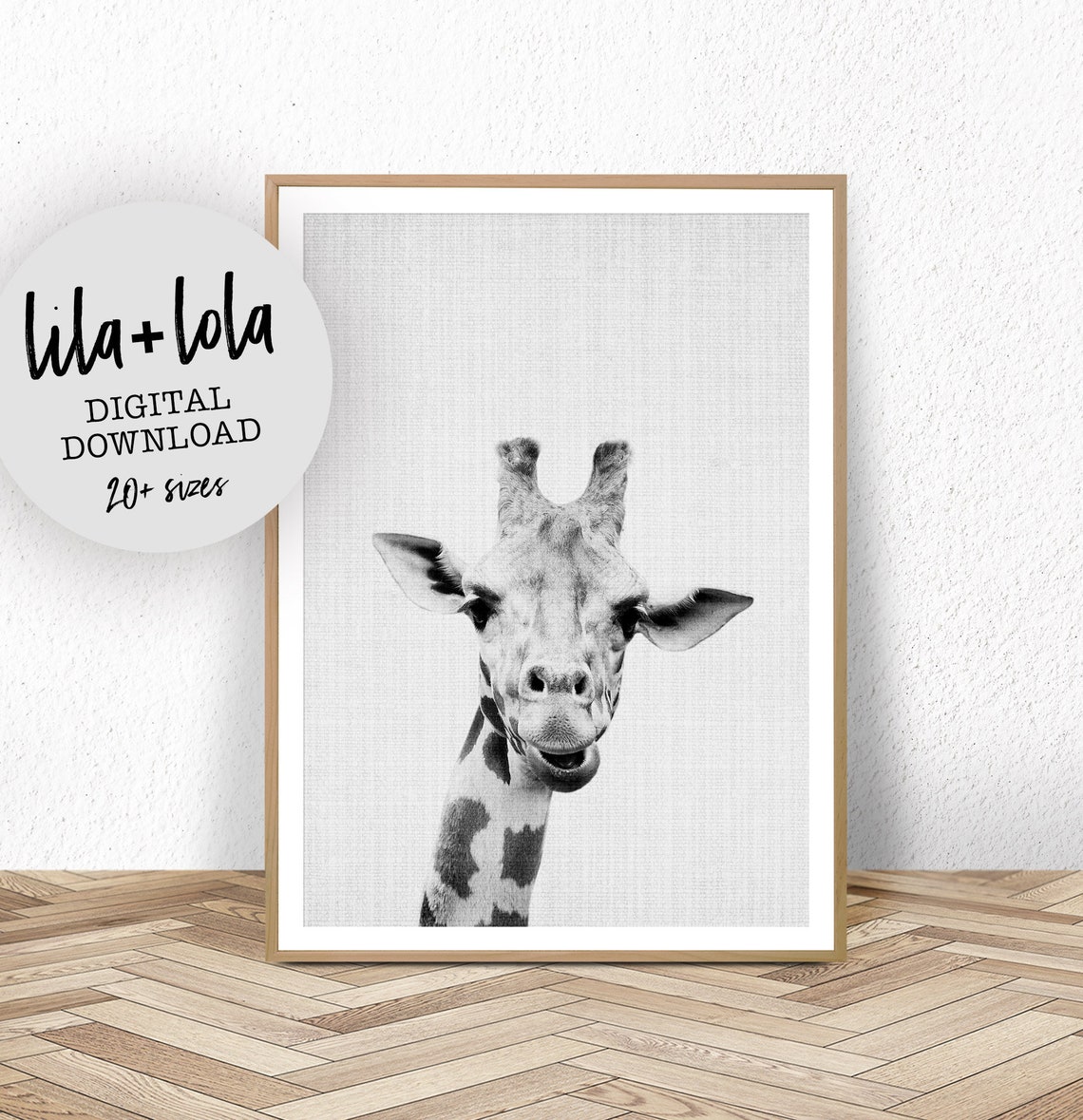 Giraffe Photo Print, Safari Nursery Wall Art