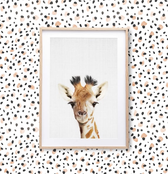 Giraffe Print Safari Nursery Animal Art Print