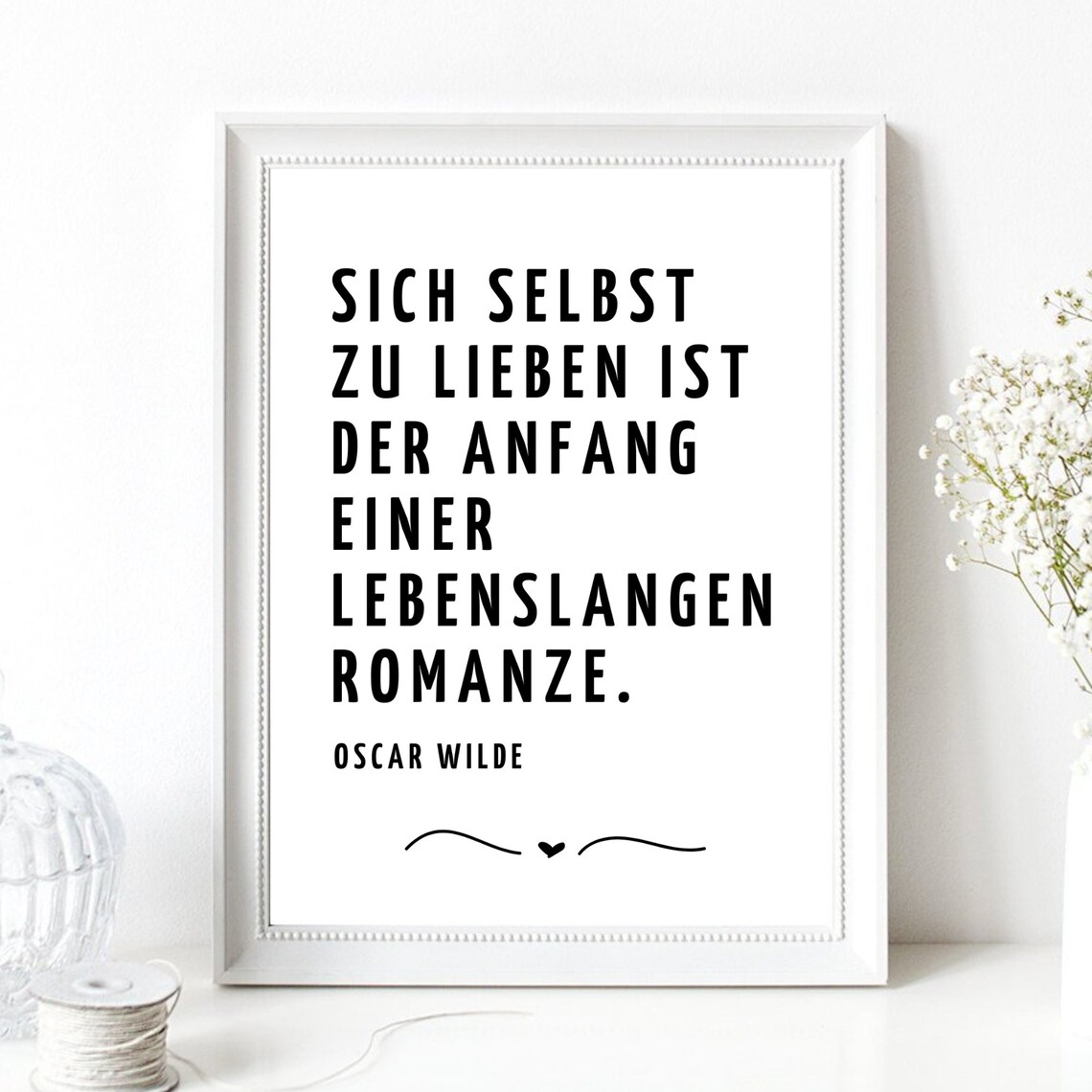 Oscar Wilde Self Love Quote German Typography Motivational Poster - Image 2