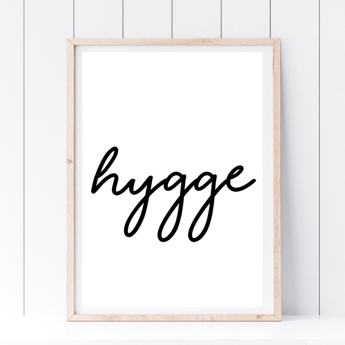 Hygge Script Typography Cozy Danish Home Decor Minimalist Print