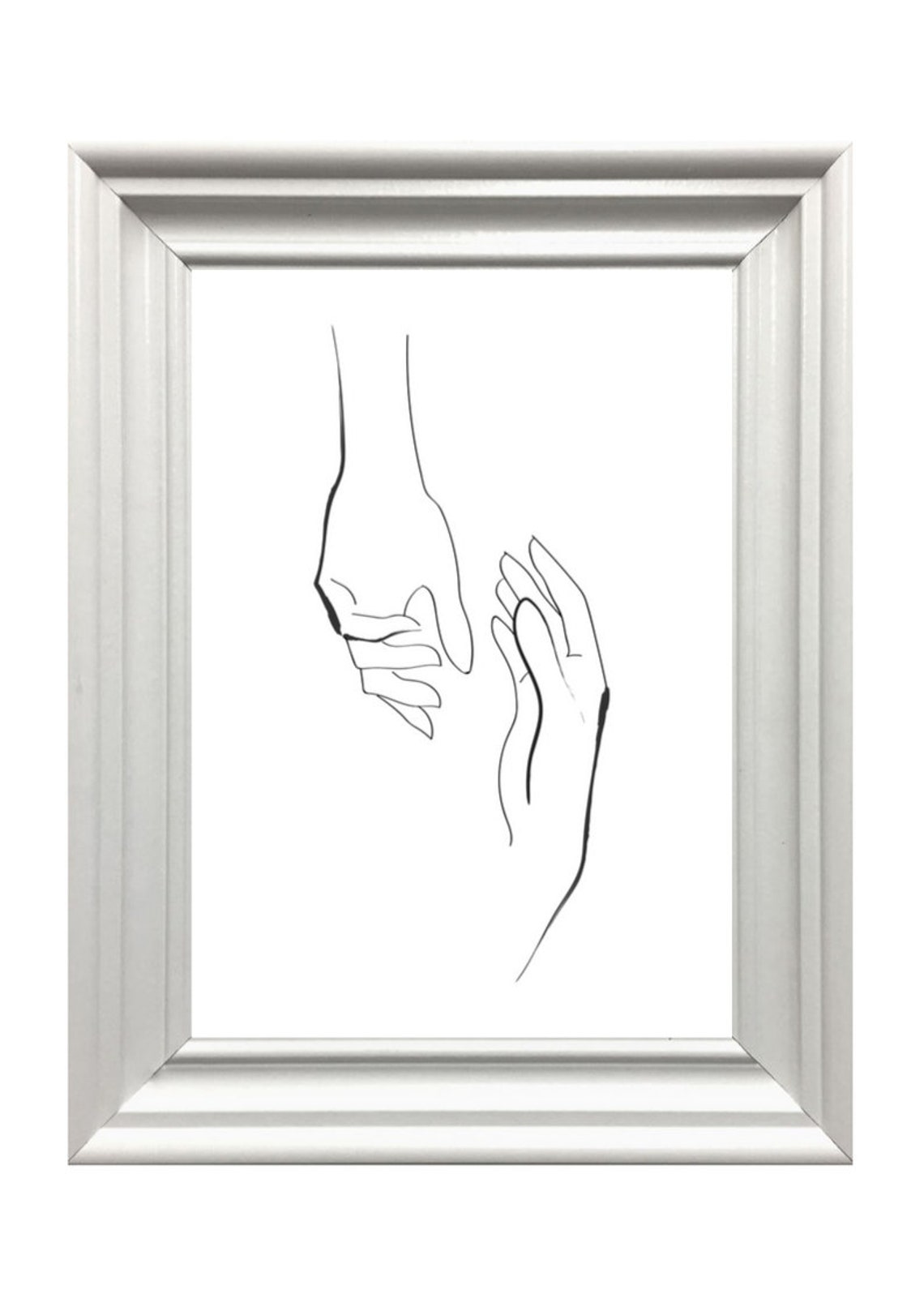 Minimalist Hands Line Art Drawing Abstract Couple Love Wall Art Print - Image 2