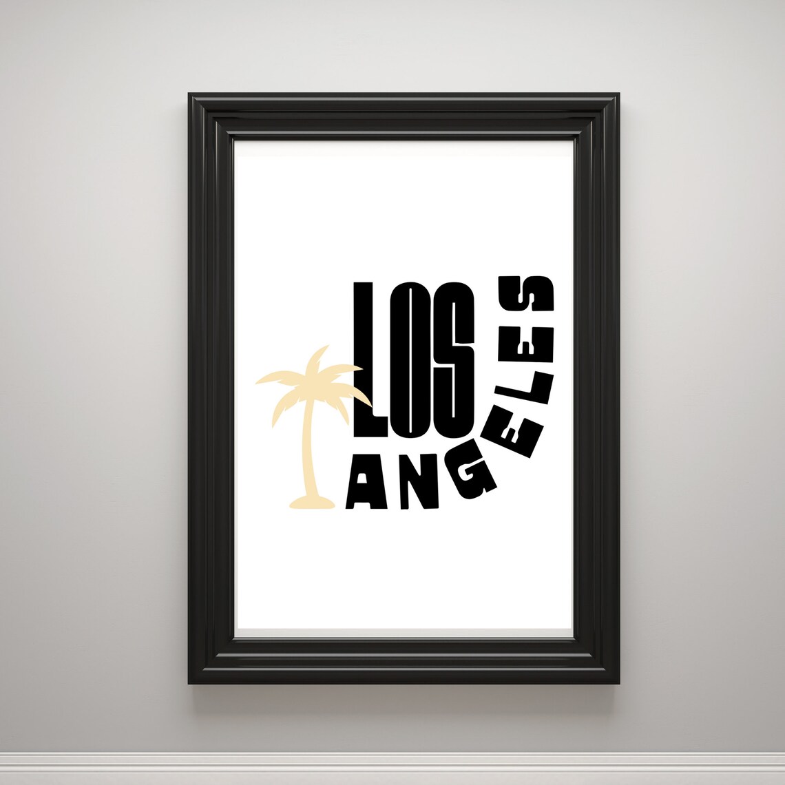 Los Angeles California Palm Tree Bold Typography Travel City Poster