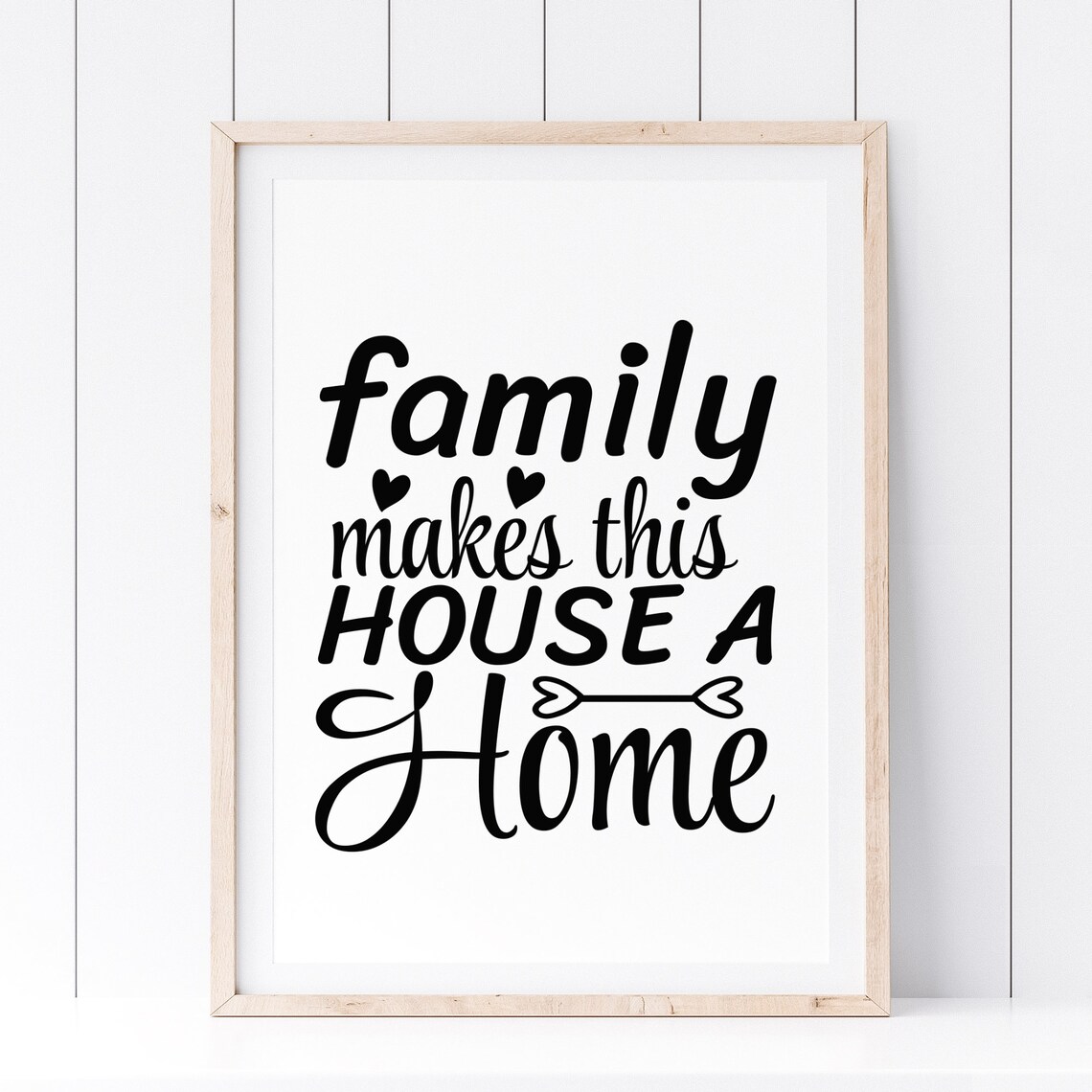 Family Makes This House A Home Quote Typography Wall Art Poster Gift