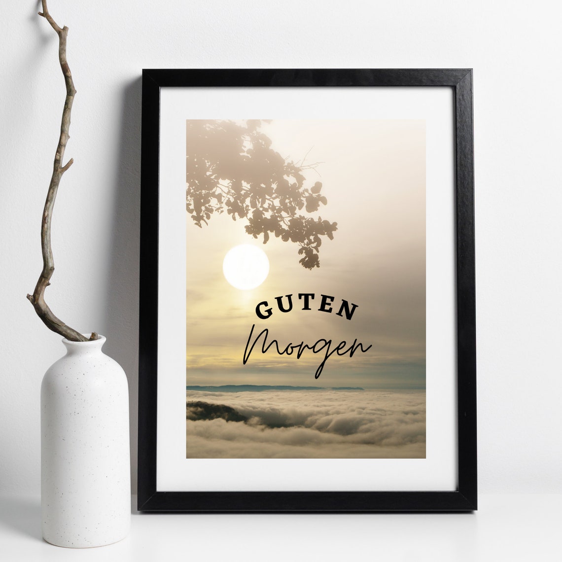 Din A4 Art Print Without Frame Good Morning Greetings Good Mood Sun Clouds Poster Picture Decoration - Image 2