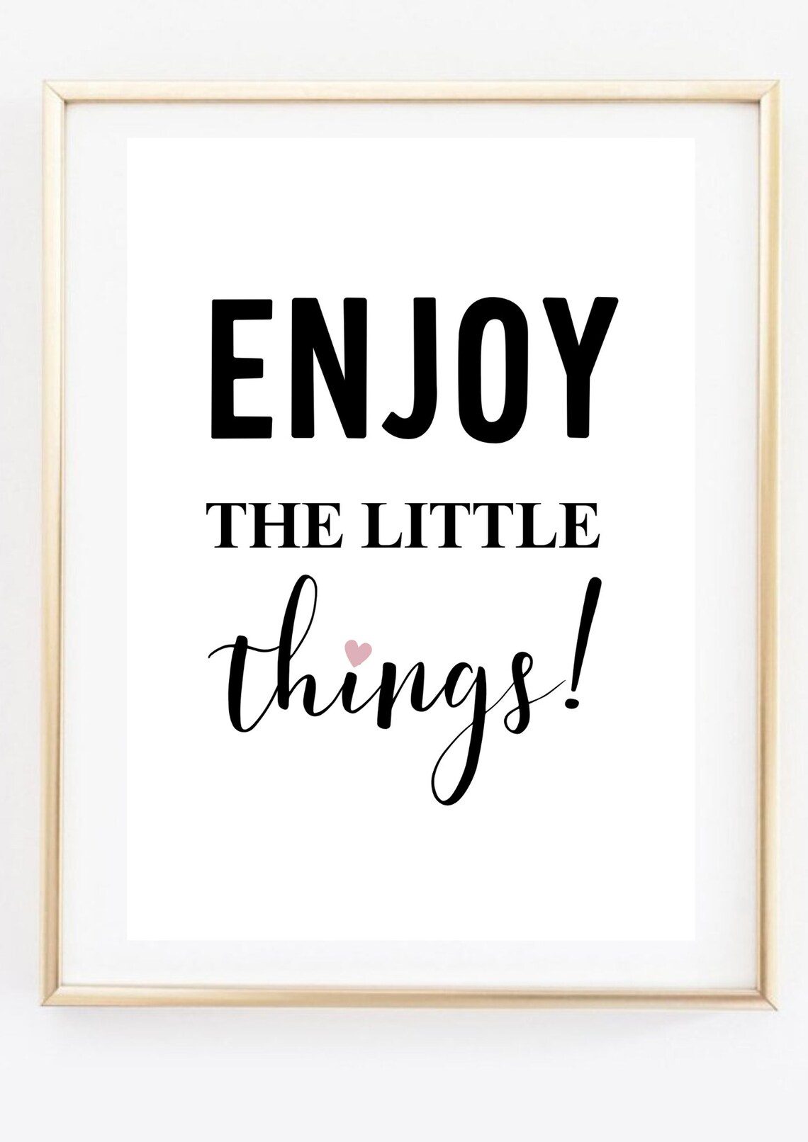 Enjoy The Little Things Minimalist Black And White Typography Poster - Image 2