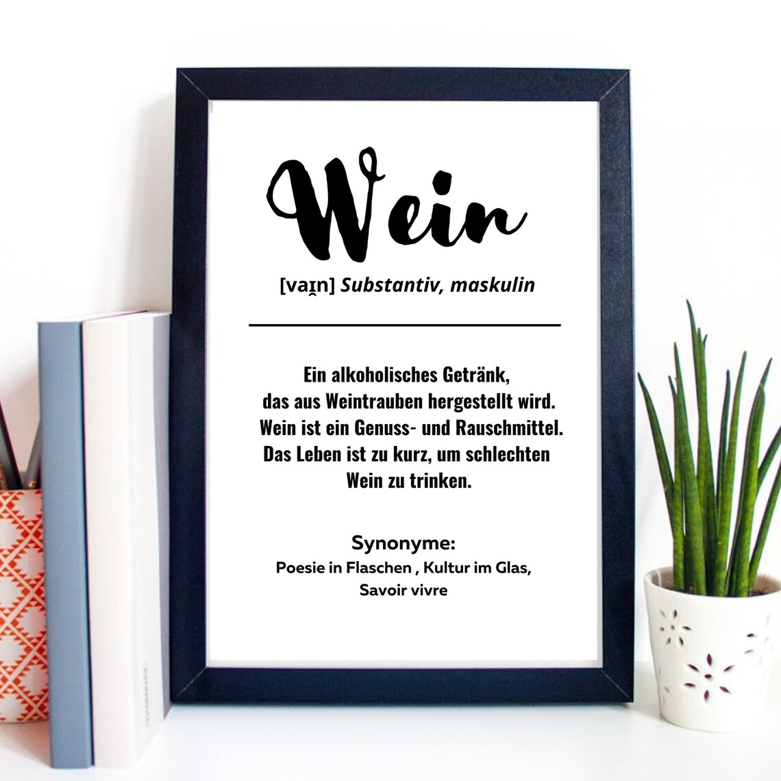 Wein Wine German Definition Typography Funny Dictionary Kitchen Wall Print - Image 2