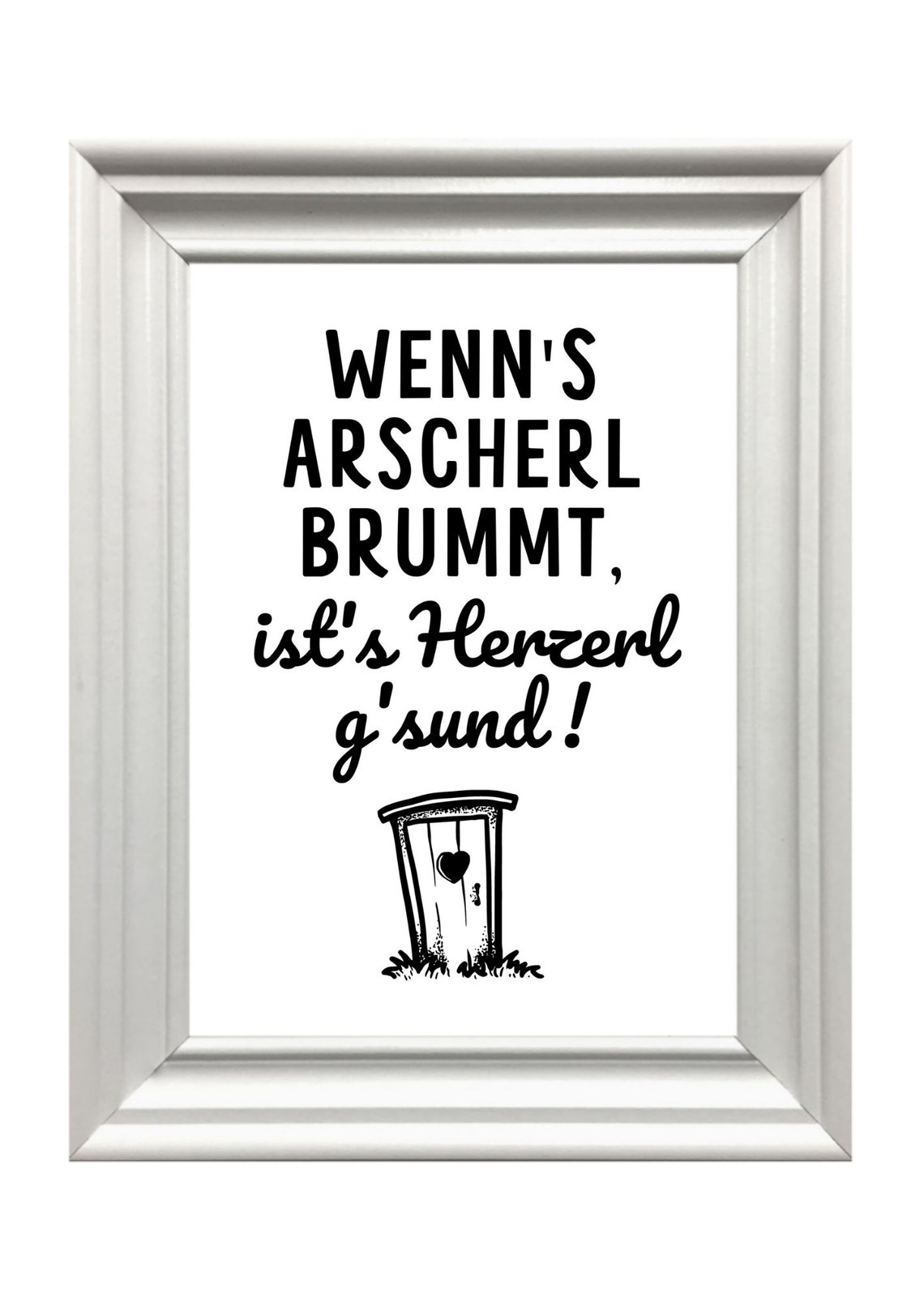Funny Bavarian Toilet Humor German Dialect Bathroom Sign Poster - Image 2