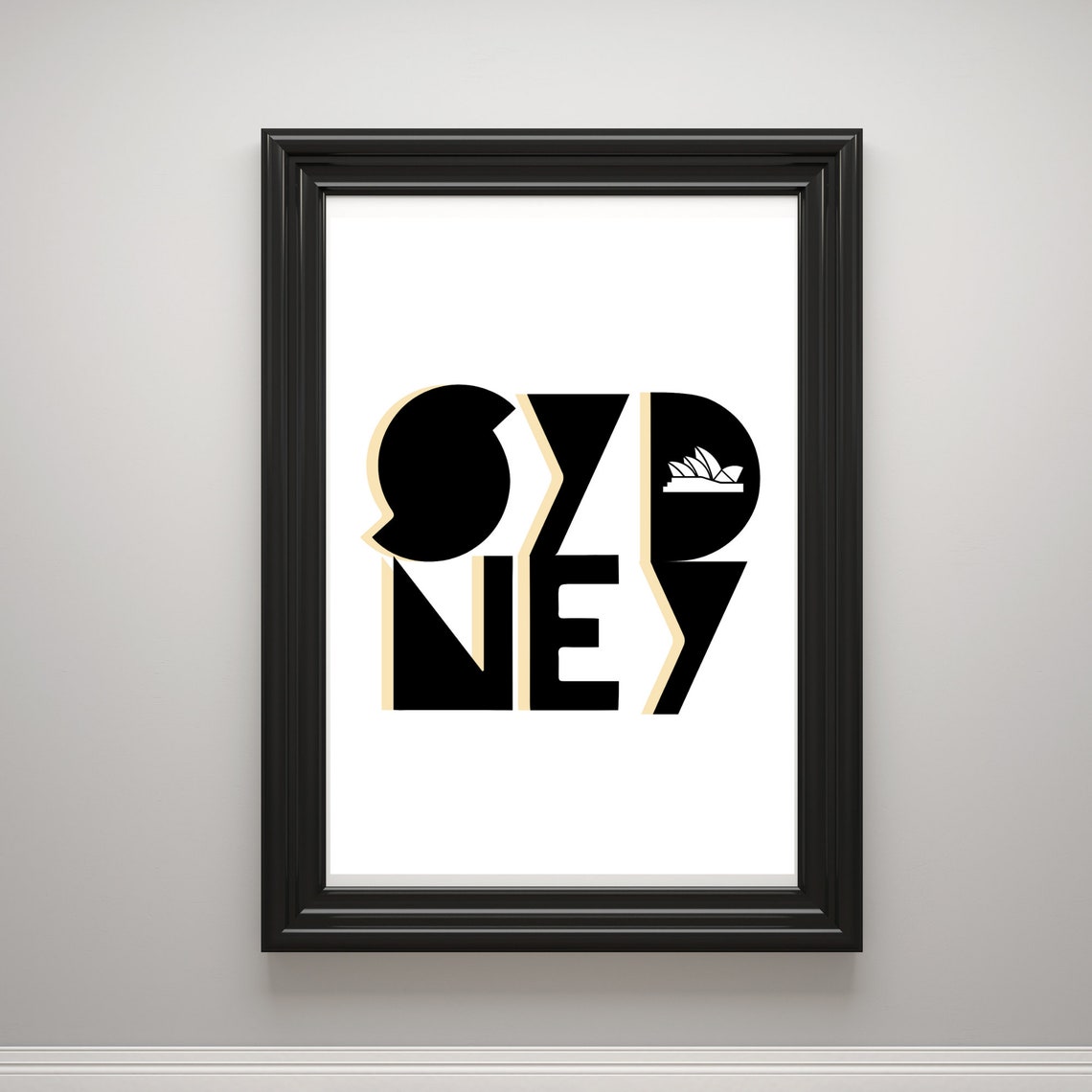 Sydney Australia Opera House Bold Typography Travel City Poster
