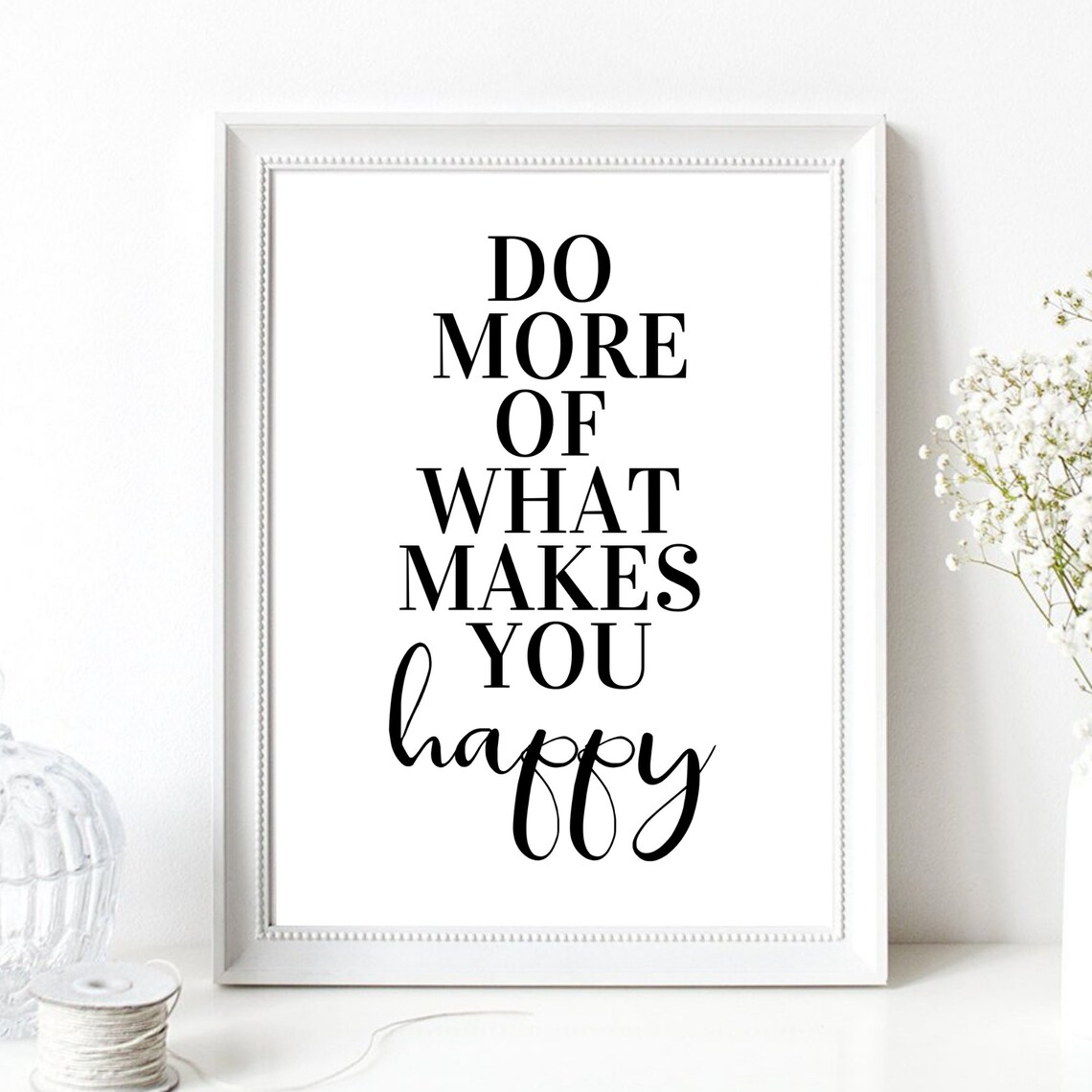 Do More of What Makes You Happy Serif Script Typography Wall Art - Image 2