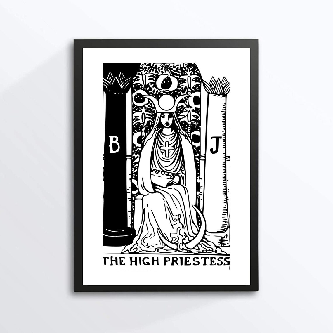 The High Priestess Tarot Card Rider Waite Mystical Boho Art Print