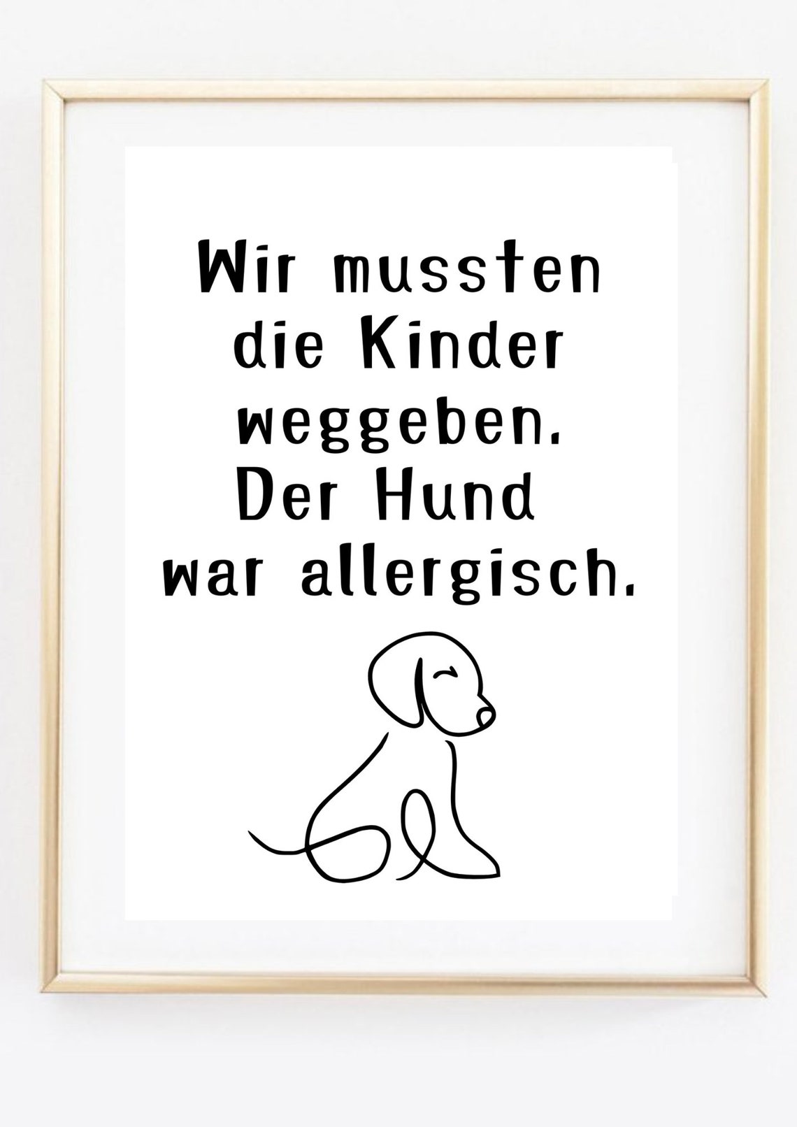 Funny Dog Quote German Minimalist Puppy Humor Animal Wall Art - Image 3