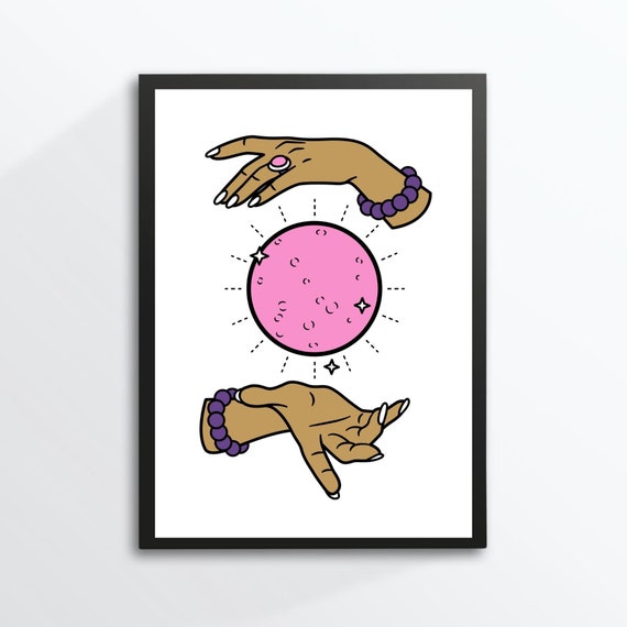 Din A4 Art Print Without Frame Glass Ball Fortune Telling Esoteric Mysticism Gothic Future Picture Poster