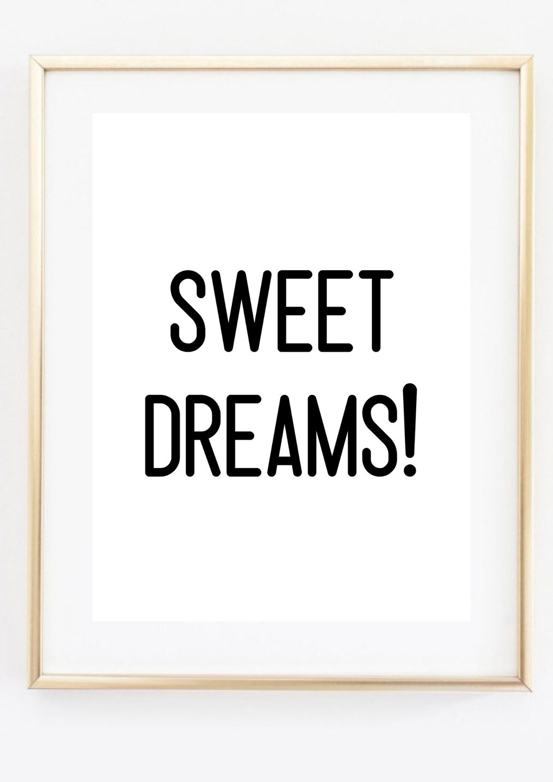 Sweet Dreams Quote Bold Black Typography Bedroom Wall Art Print - Image 2