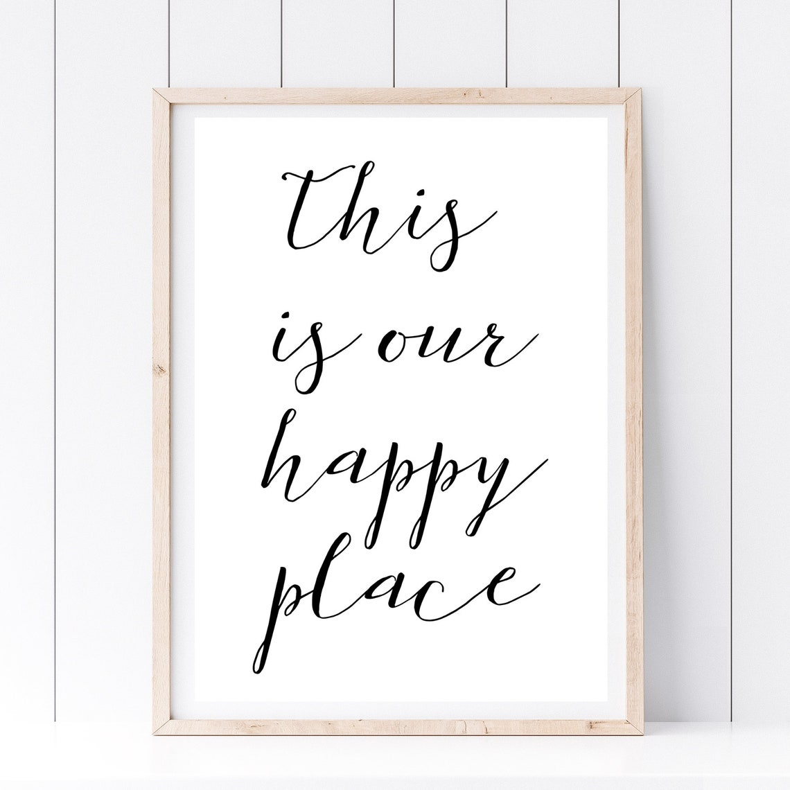 This Is Our Happy Place Script Typography Quote Wall Art Poster Decor