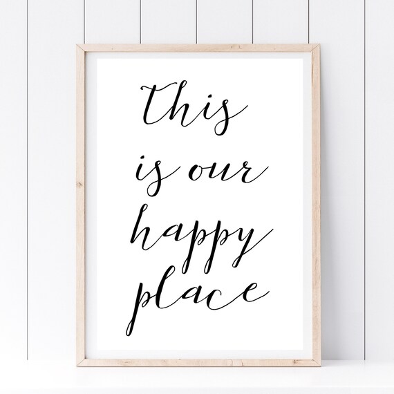 Din A4 Art Print Without Frame This Is Our Happy Place At Home At Home Love Picture Print Poster Typography
