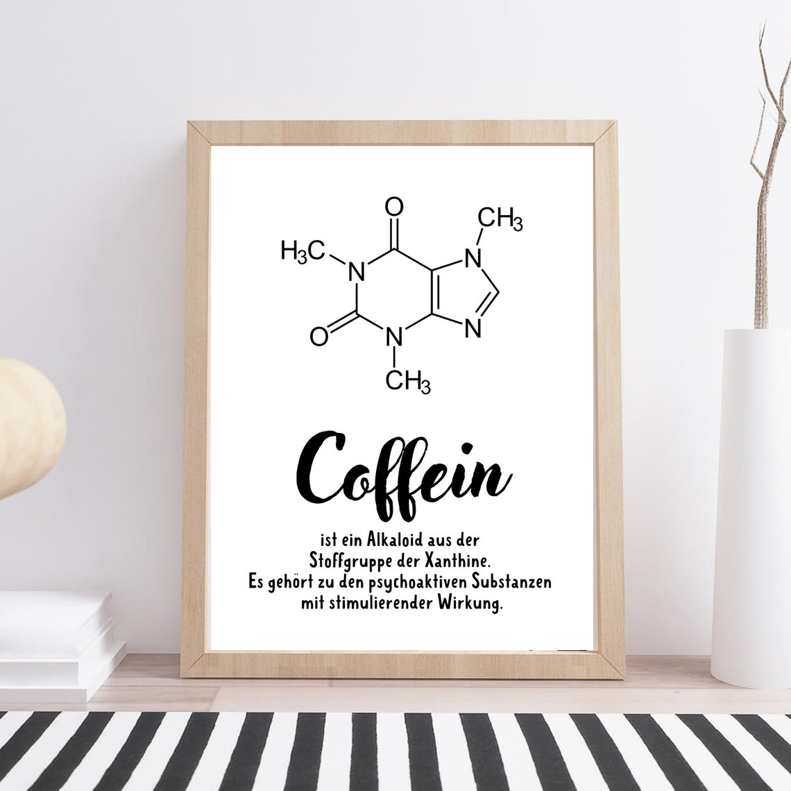 Din A4 Art Print Without Frame Caffeine Caffeine Molecule Definition Chemistry Coffee Coffee Love Coffee Gift Print Image - Image 2