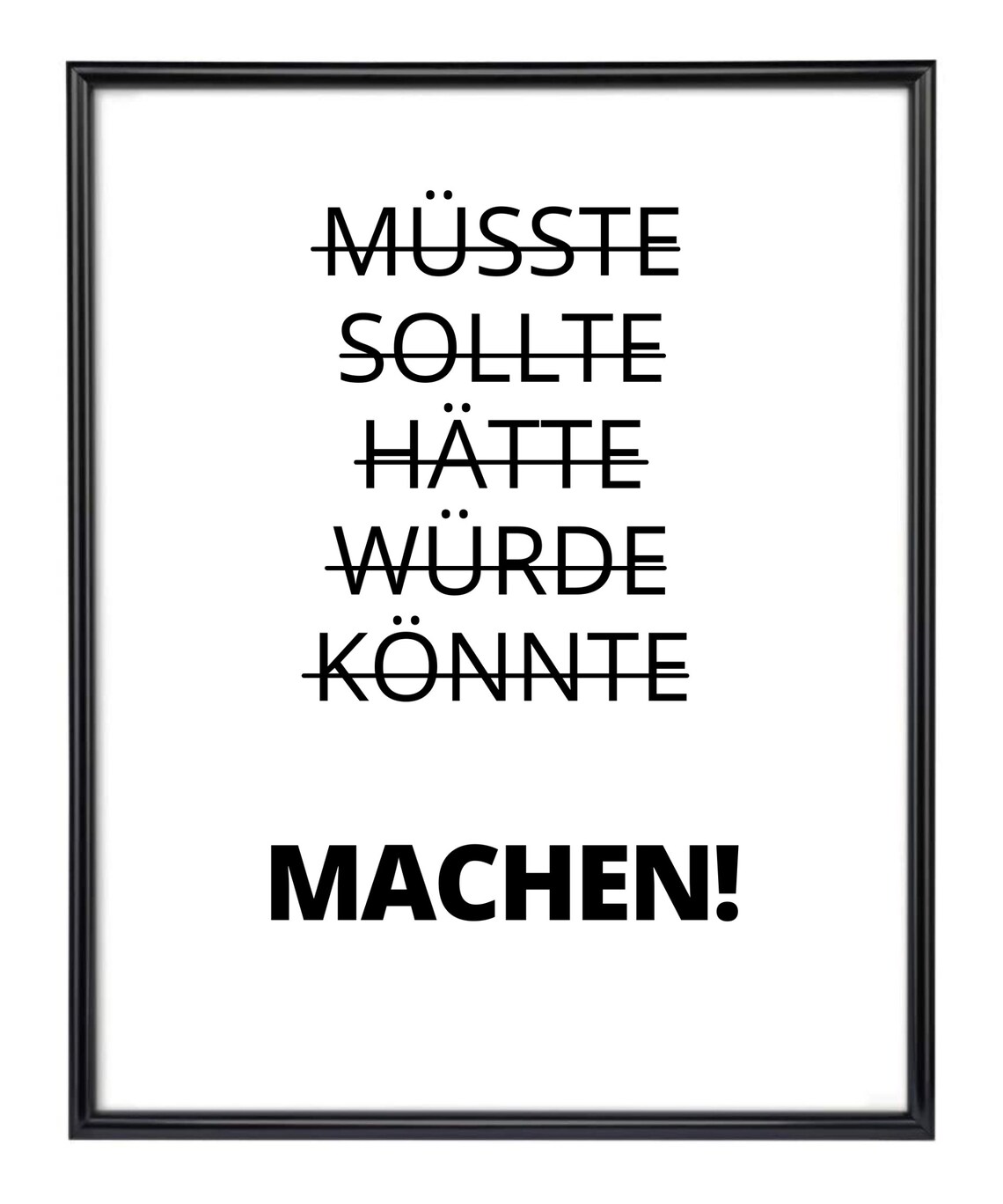 Just Do It Motivation German Quote Typography Mindset Minimalist Poster - Image 3