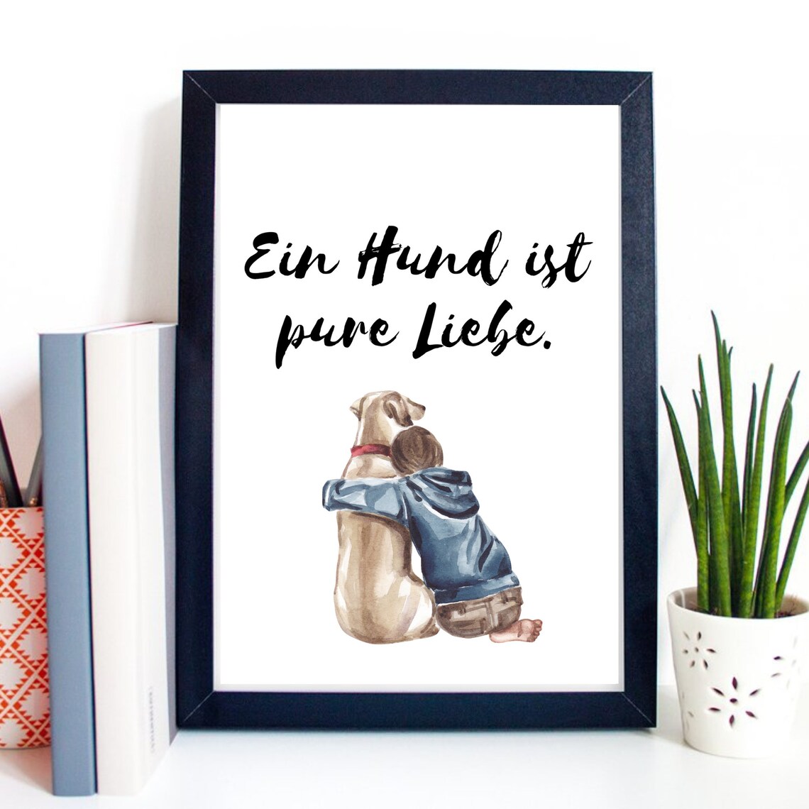 Din A4 Art Print Without Frame Saying A Dog Is Pure Love Dog Dog Love Animal Love Best Friend Picture Poster Print Typography - Image 2