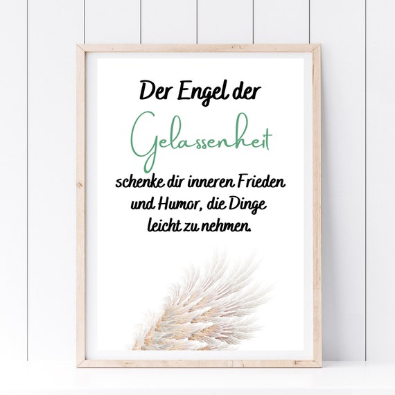 Din A4 Art Print Without Frame The Angel Of Serenity Inner Peace Blessing Joy Humor Gift Poster Print Image