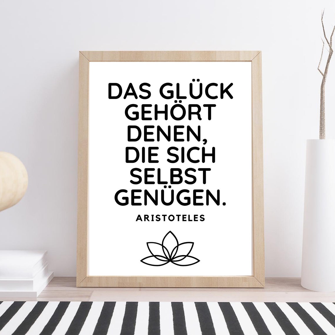 Din A4 Art Print Without Frame Saying Happiness Frugality Aristotle Quote Picture Poster Gift - Image 3