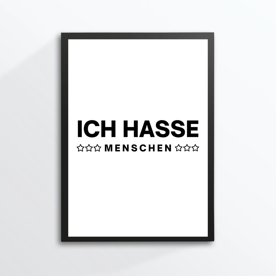 Ich Hasse Menschen German Funny Office Quote Minimalist Wall Poster