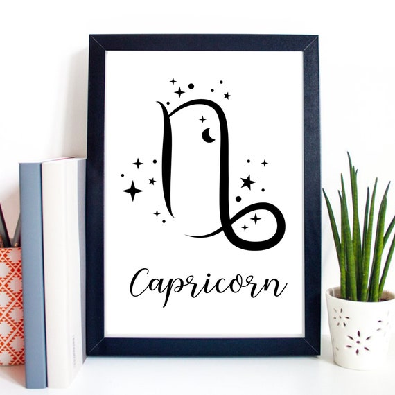 Din A4 Art Print Without Frame Zodiac Sign Capricorn Horoscope Capricorn Astrology Stars Gift Print Poster Picture