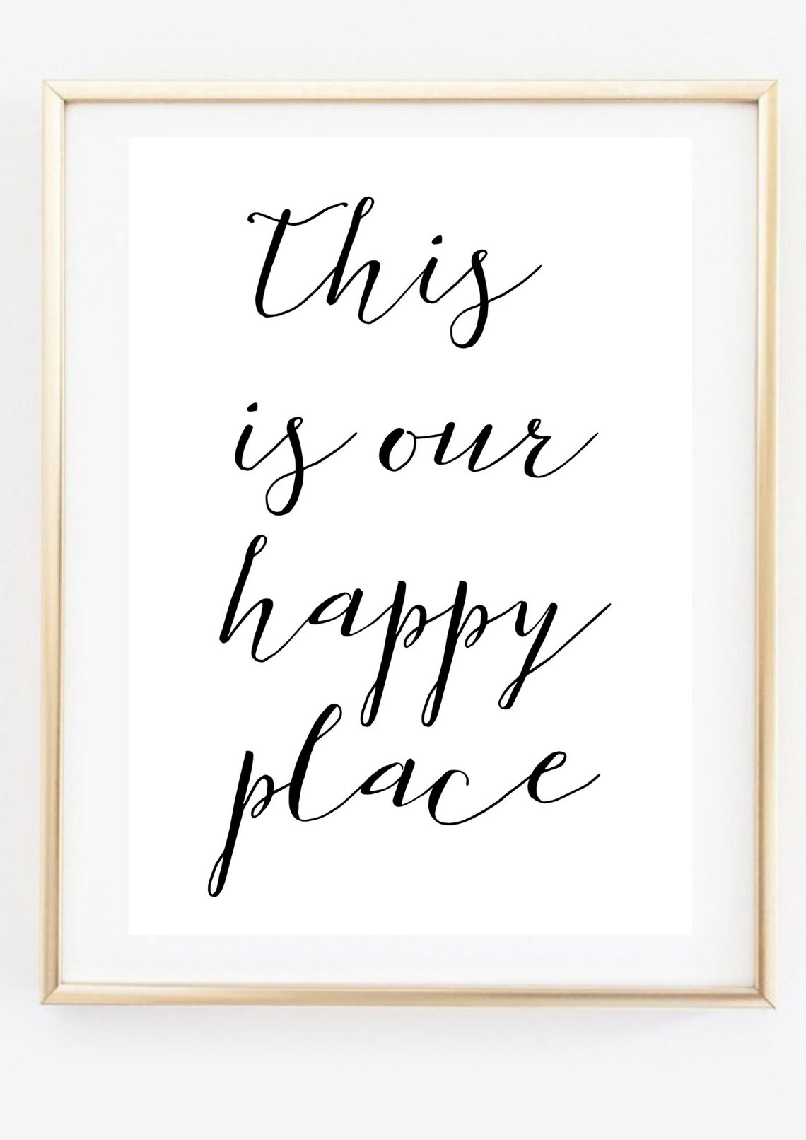 This Is Our Happy Place Script Typography Quote Wall Art Poster Decor - Image 3