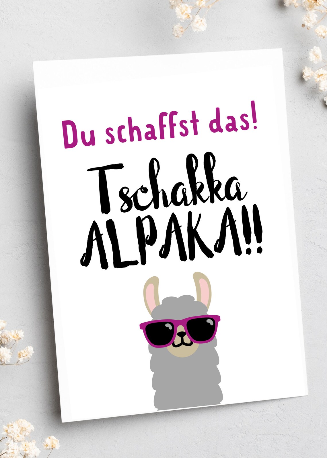 Tschakka Alpaka You Got This Motivational Alpaca Sunglasses Poster - Image 3