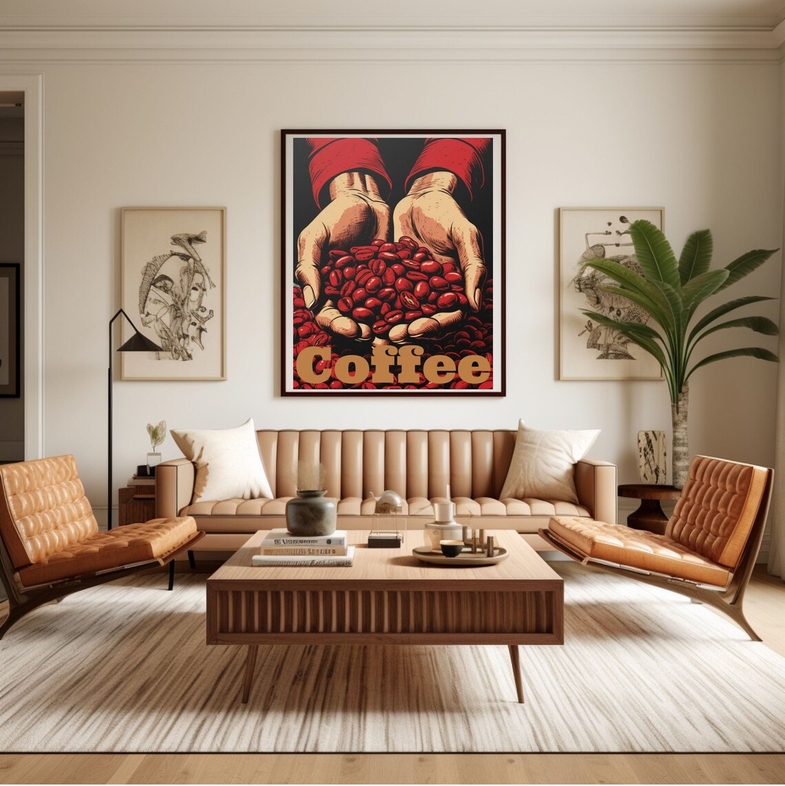 Coffee Beans Wall Art Hands Holding Coffee Beans Poster