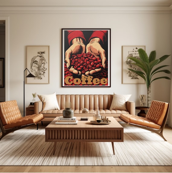 Coffee Beans Wall Art Hands Holding Coffee Beans Poster