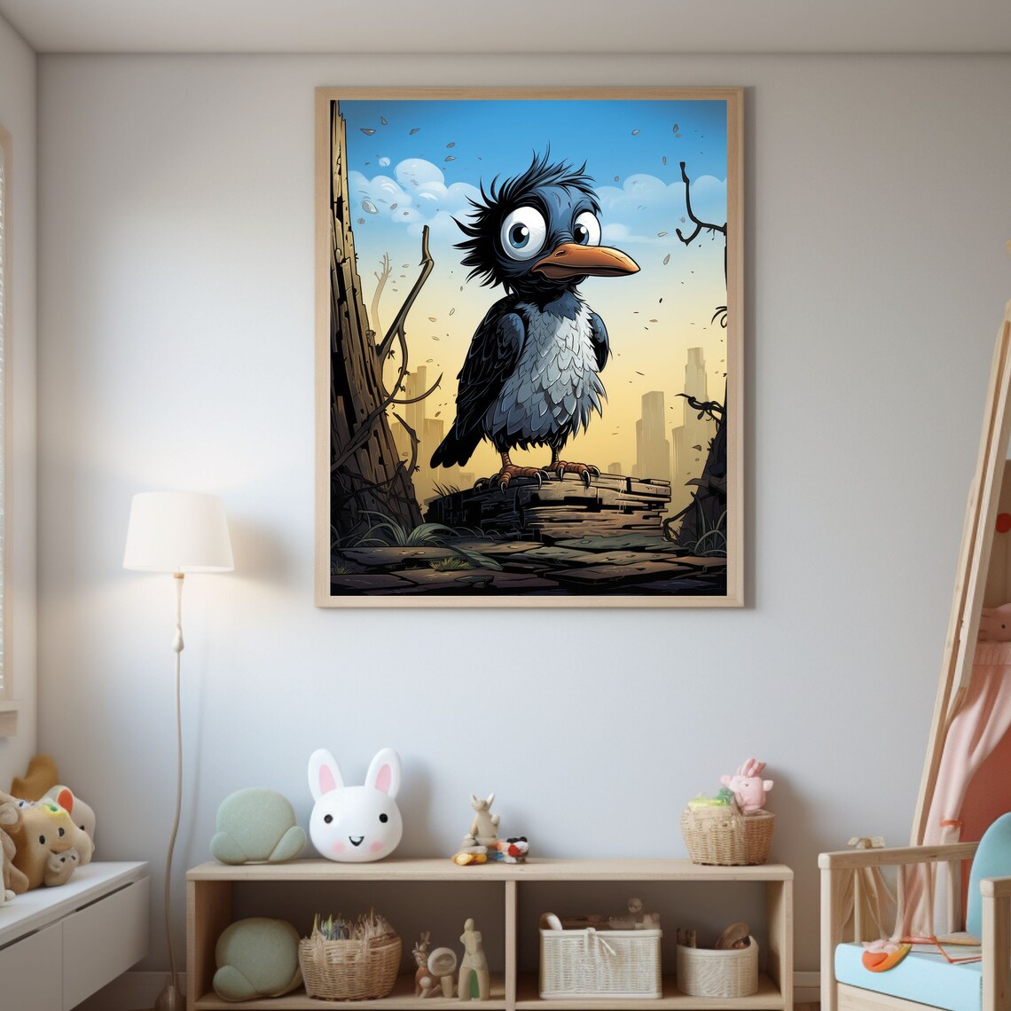 Magpie Children Illustration, Nursery Decor