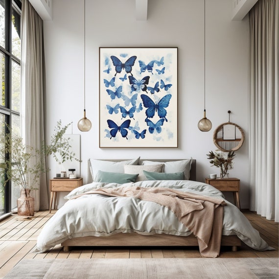 Butterflies Wall Art Cyanotype Butterflies Print
