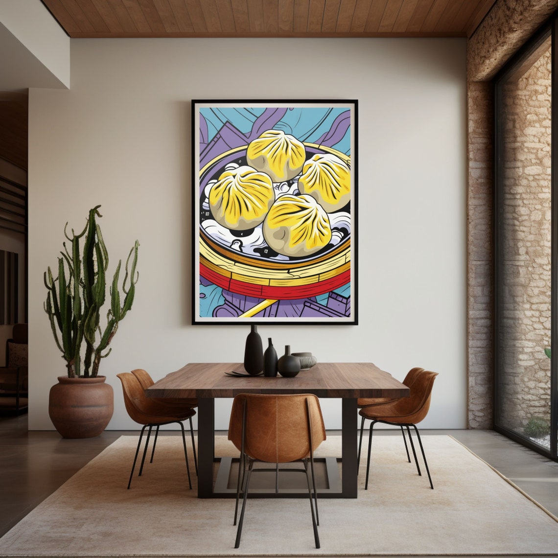 Steaming Xiaolongbao Soup Dumplings Pop Art Chinese Kitchen Poster