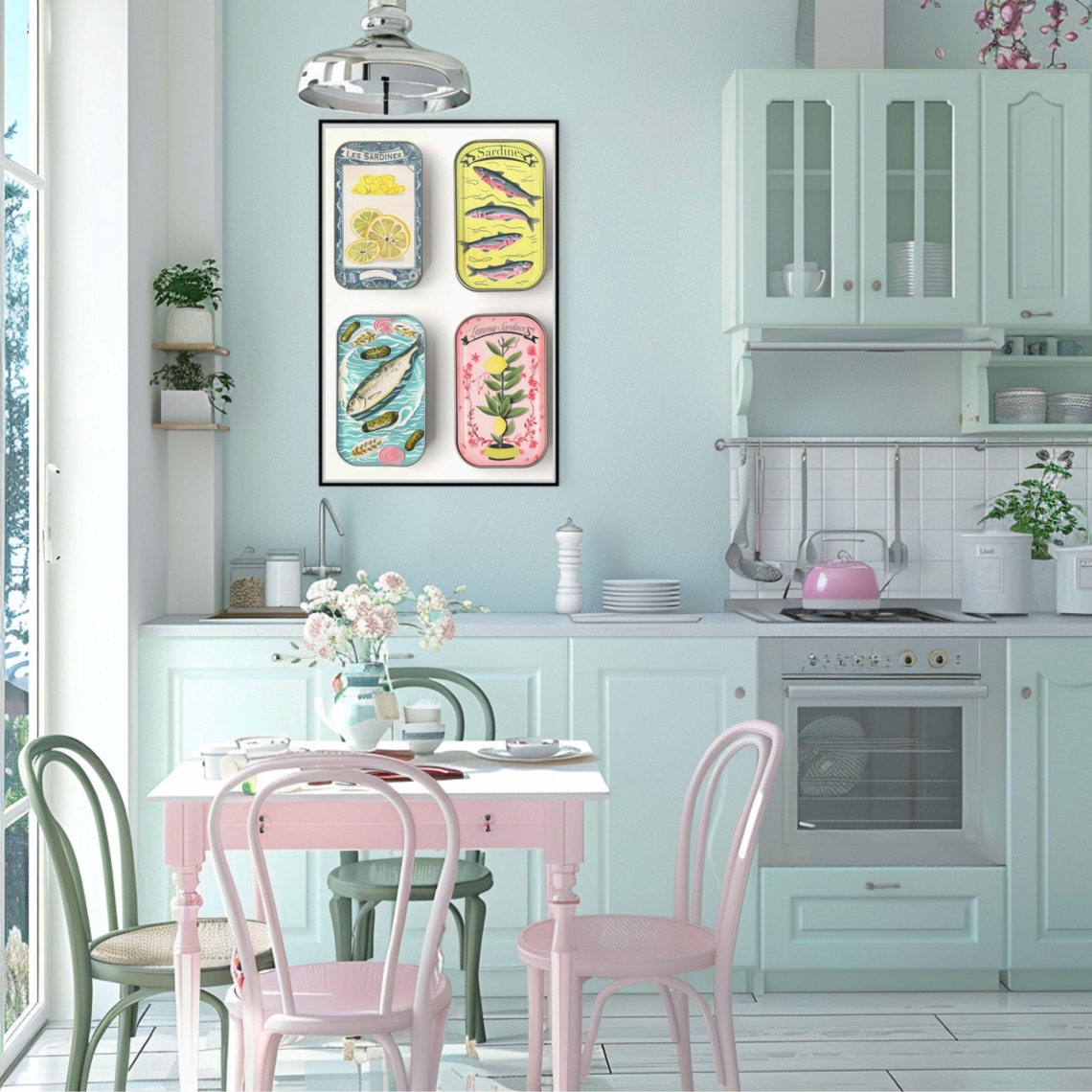 Sardines Wall Art Kitchen Decor Sardines Poster Fish Print Kitchen Wall Art