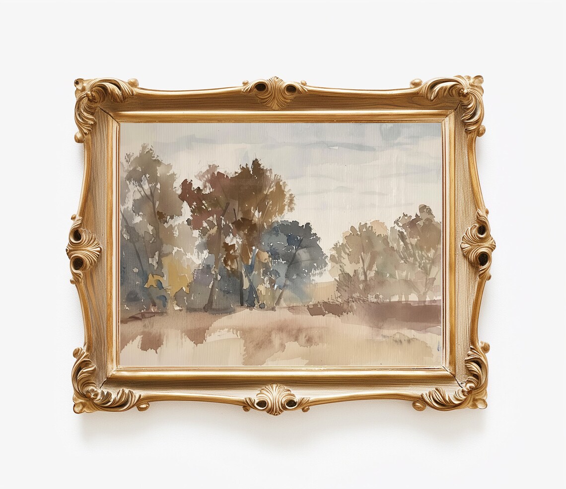 Antique Rustic Landscape Vintage Wall Art Print - Image 4