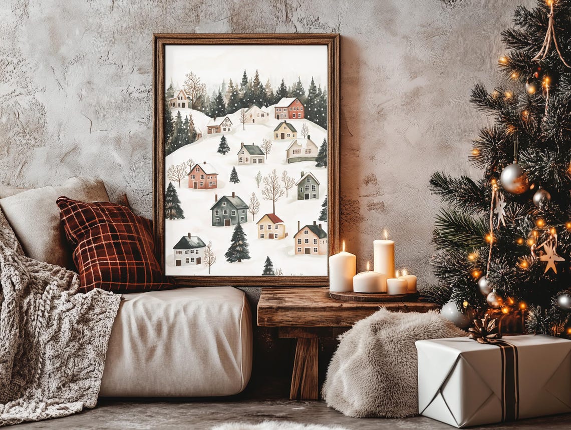 Vintage Steam Train Snowy Winter Countryside Railroad Journey Poster - Image 3