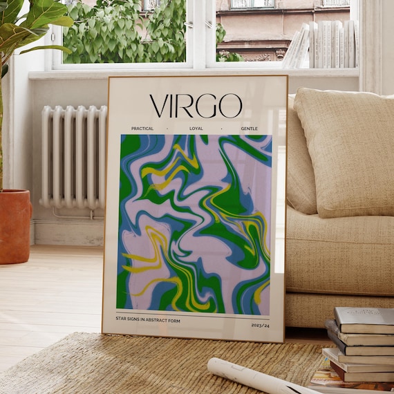 Virgo Zodiac Sign Wall Art Astrology Decor Star Print Horoscope Poster Celestial Artwork