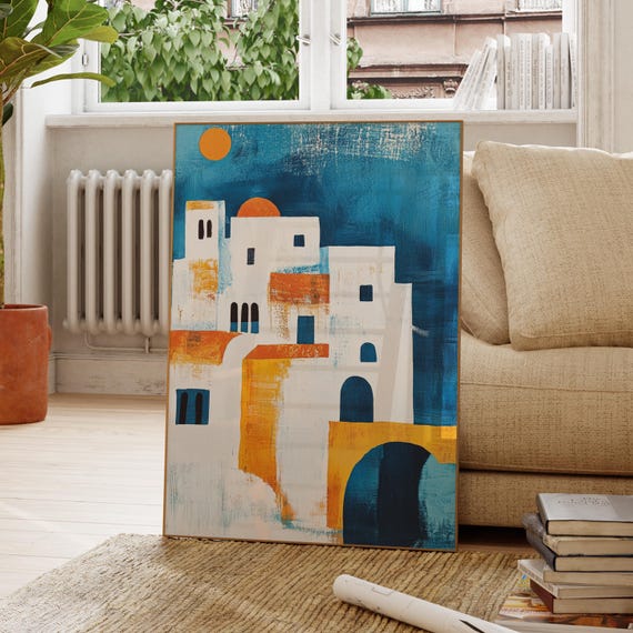 Mediterranean Inspired Henri Matisse Print Style Fauvism Painting Modern Exhibition Coastal View Vibrant Landscape