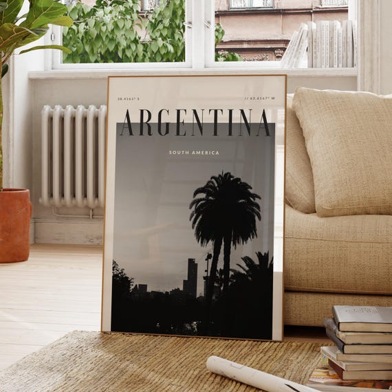 Argentina Modern Travel Wall Art Design Color Print Wanderlust Decor Home Office Lover Gift South America