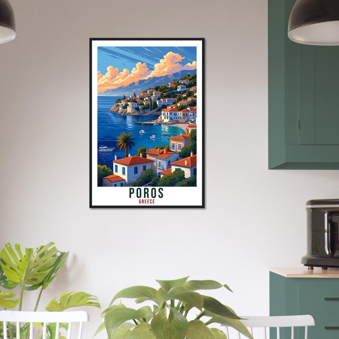 Poros Travel Print Greece Home Decoration Poros Greek Island Wall Art Gift Wall Hanging Art Lover Greece Artwork Poros Gift Travel Poster - Image 4