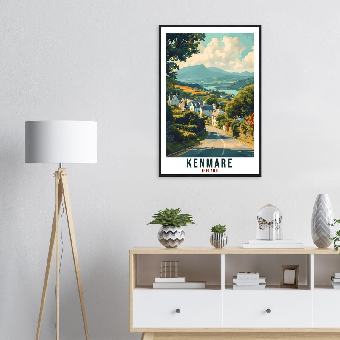 Kenmare Ireland Travel Poster Village Road Mountain Valley Artwork - Image 3