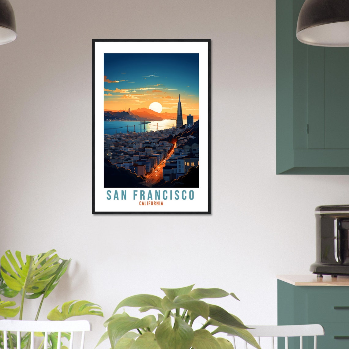 San Francisco California Sunset Skyline Bay Waterfront Poster - Image 3