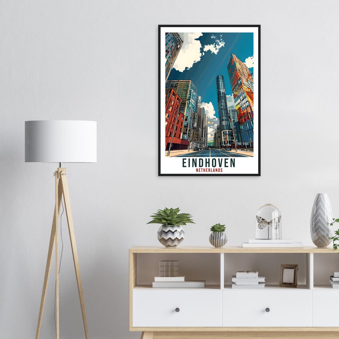 Eindhoven Netherlands Modern Skyscrapers City Street Travel Poster - Image 2