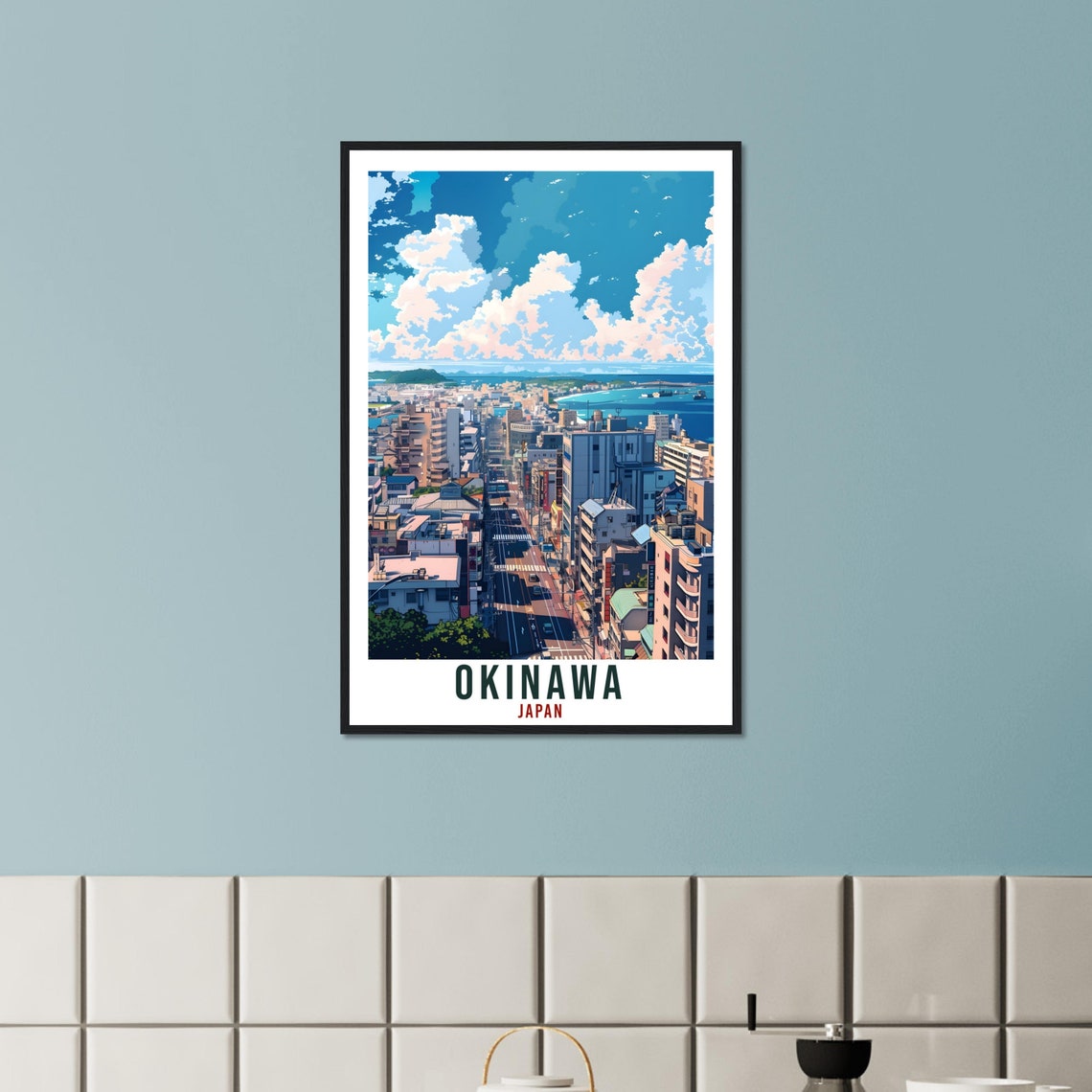 Okinawa Travel Poster Japan Home Decoration Wall Art Gift Wall Hanging Art Lover Japanese Artwork Japan Okinawa Travel Print Cityscape Print - Image 2