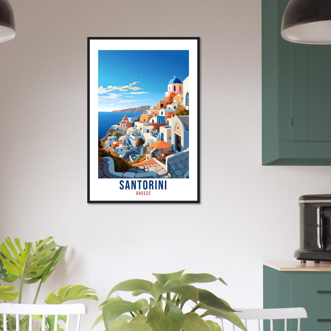 Santorini Greece Oia White Village Blue Dome Aegean Travel Poster - Image 4